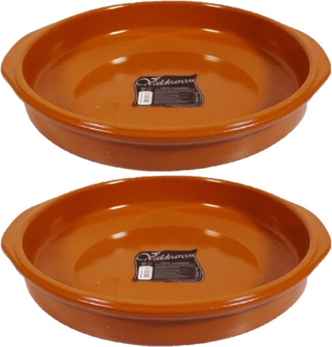 Set van 2x stuks grote tapas ovenschalen/serveerschalen Alicante met handvatten 34 cm - Tapas serveerschalen/borden/ovenschalen