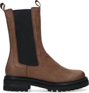 Manfield - Dames - Bruine leren chelsea boots - Maat 38