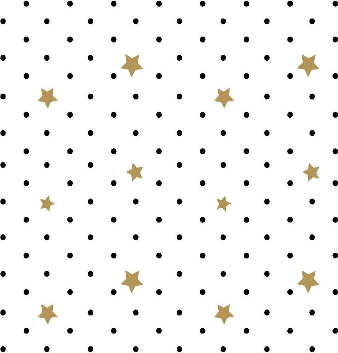 Duni Servetten Black Stars 3-laags 33 X 33 Cm Wit/goud 20 Stuks