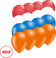 Oranje Versiering Ballonnen Oranje Rode Witte Blauwe EK Koningsdag WK 40 Stuks Feestversiering Verjaardag Ballon