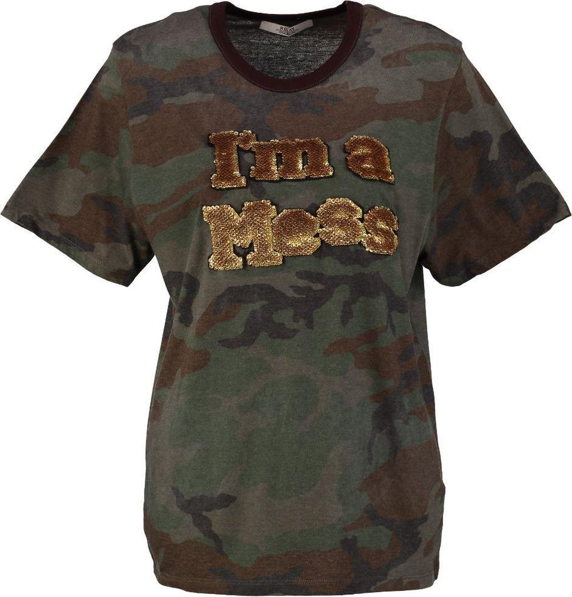 Replay stevig zacht t-shirt army - dames - Maat XS