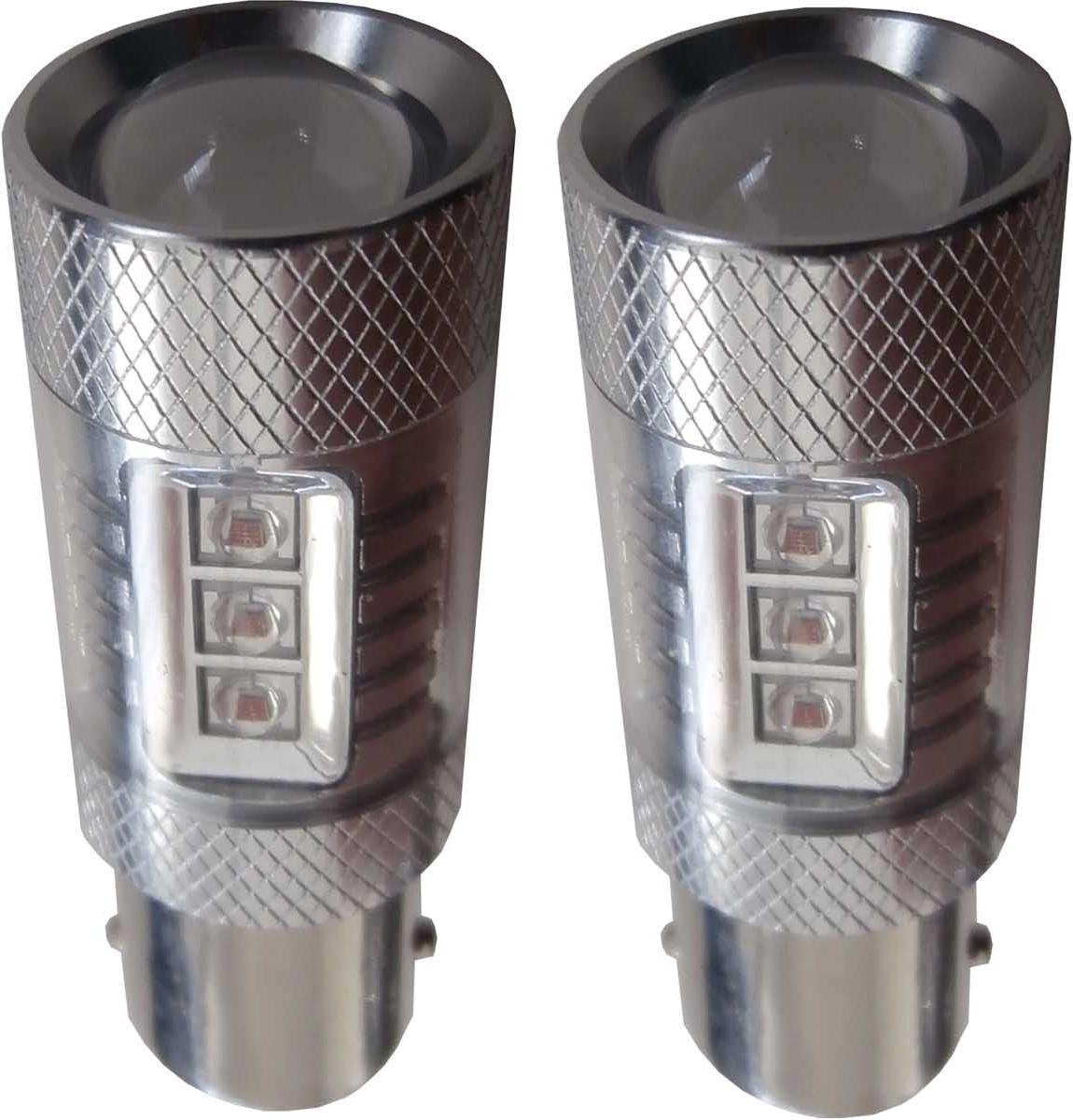 BAY15d 50w LED remlicht / achterlicht rood