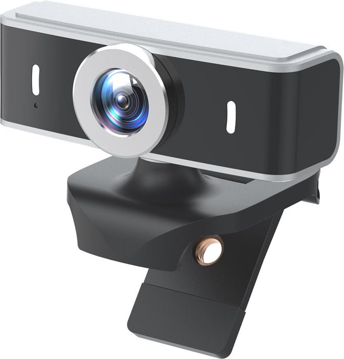 FullHD Webcam met Microfoon. USB PC Camera. Plug & Play. Fixed Focus - 1080P. Windows en MacOS. 25-30fps. Compact. Haarscherp en vloeiend beeld. Weinig licht nodig. Contact met Familie en vergaderen via Skype