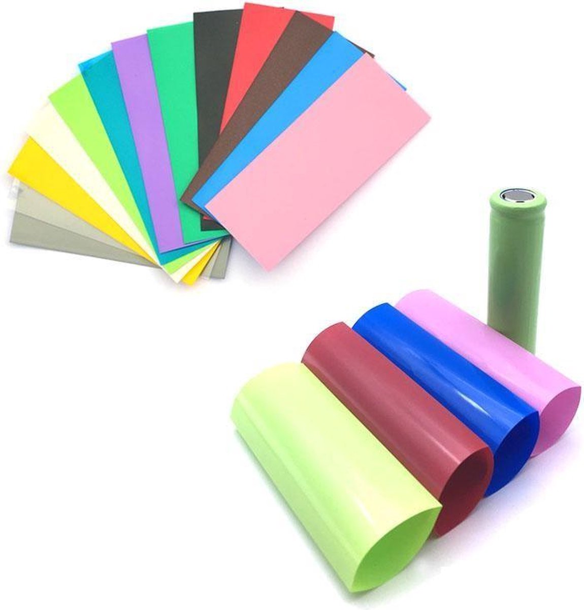 50 Stuks 72/30mm 18650 Batterij PVC Krimpkous Tube Wrap - Rondom kleuren