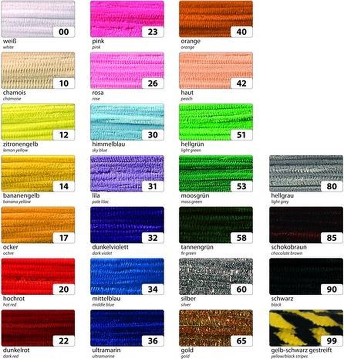Chenilledraad Folia 50cm lang - 100 stuks assorti 8mm doorsnee