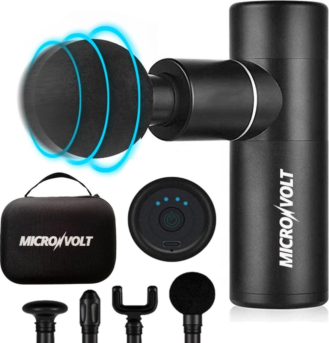 Microvolt Massage gun - Massage gun - Massage apparaat - Massage – Mini Massage gun - Usb oplaadbaar - Zwart