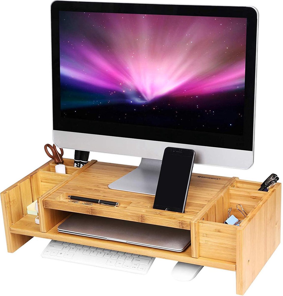 Nancy's monitorstandaard - Laptoptafel bamboe - Beeldschermstandaard