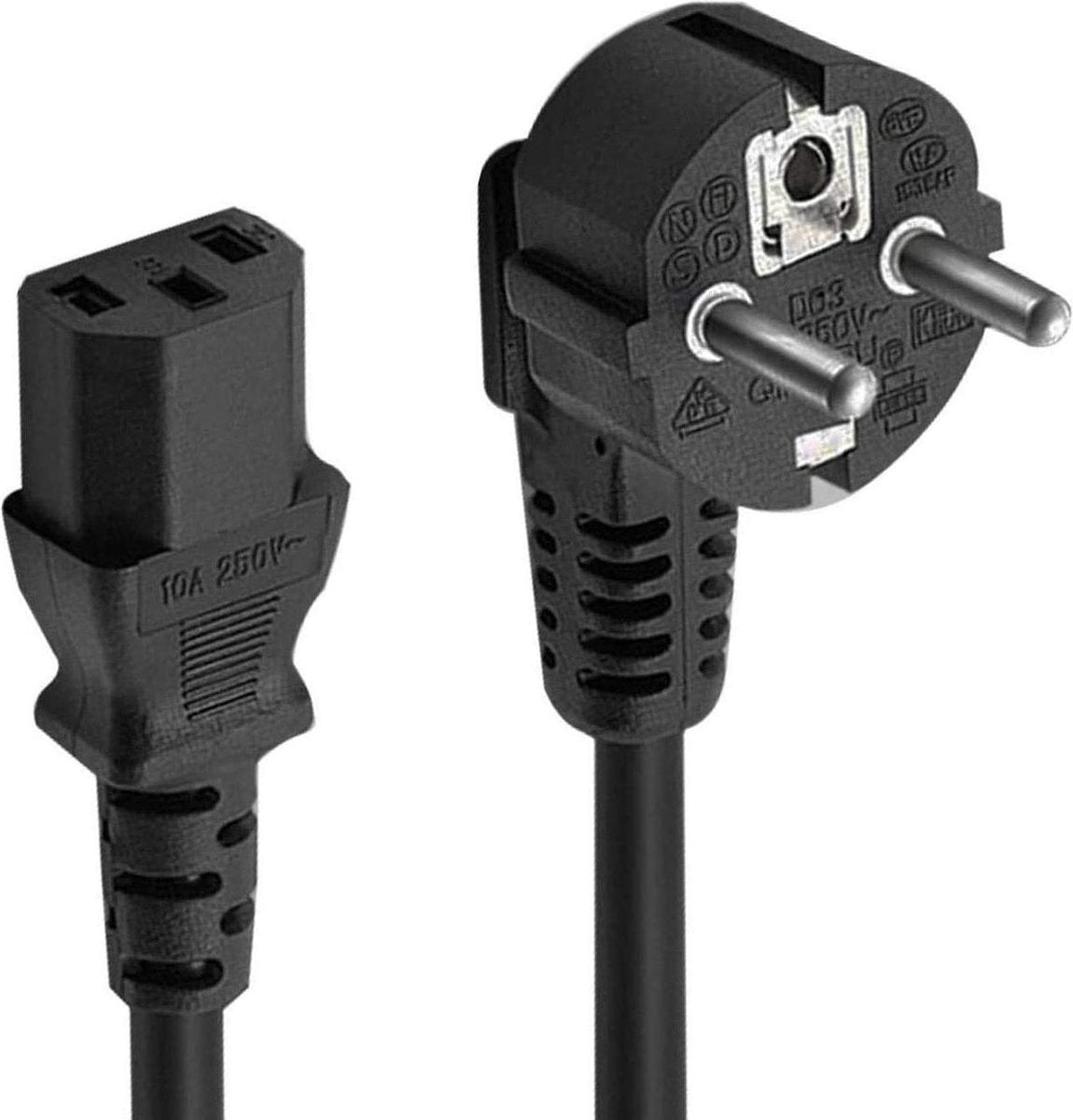 1.5m C13 stroomkabel eurostekker CEE 7/7 SCHUKO-C13 stekker kabel 3-polig kabel voor pc