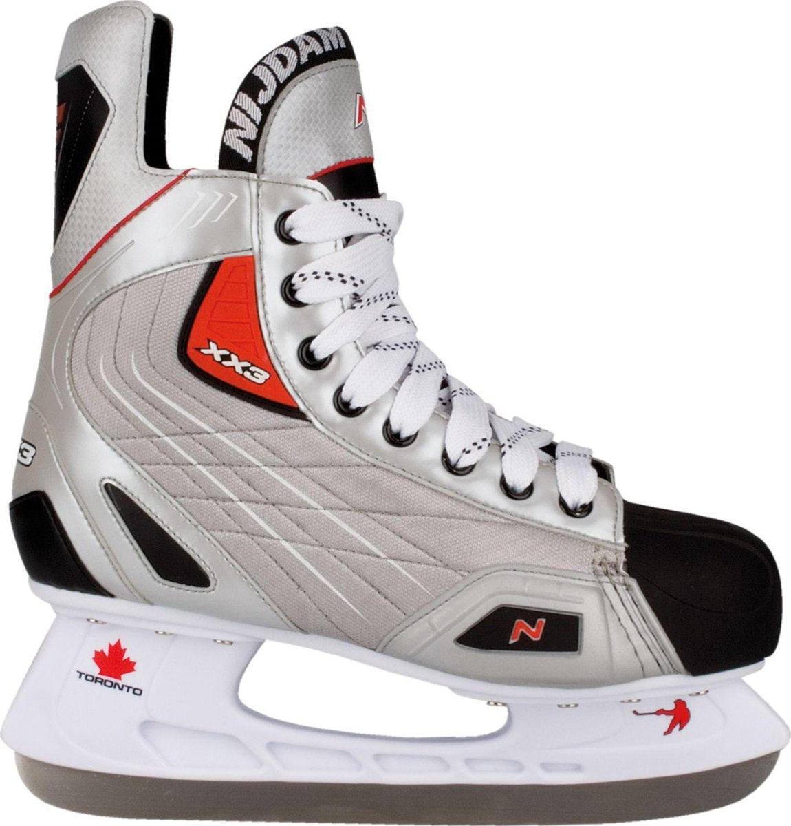 Nijdam 3385 IJshockeyschaats - Deluxe - Grijs/Zilver - Maat 43