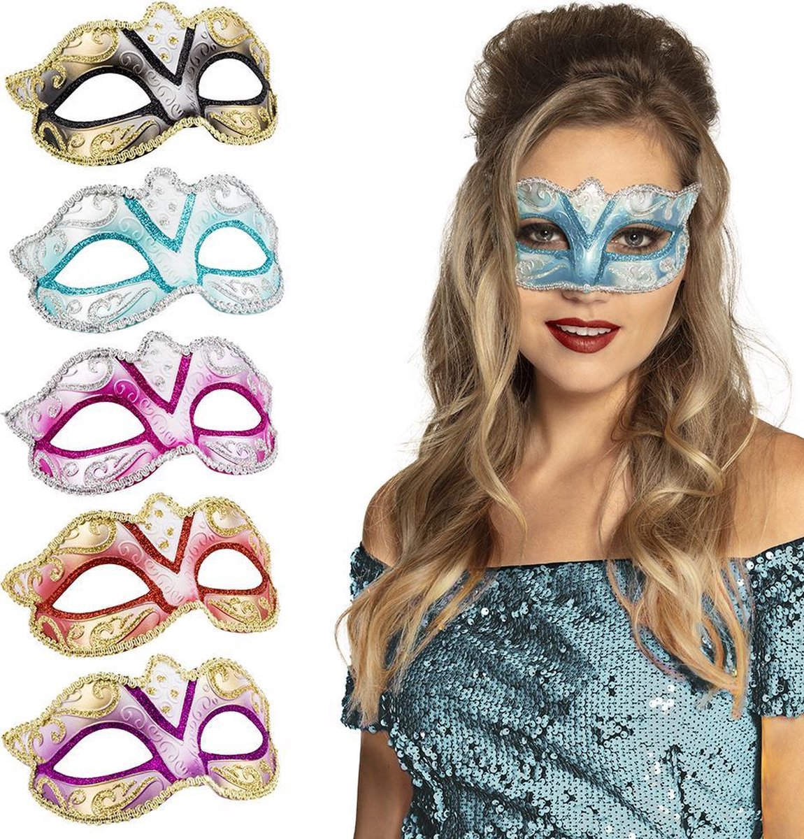 St. Oogmasker Venice felina 6 kleur