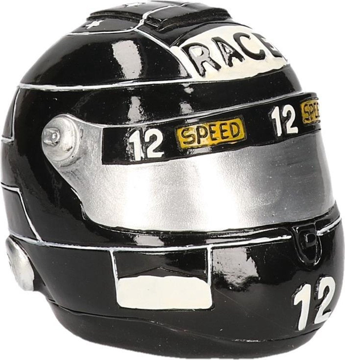 Spaarpot zwarte race helm