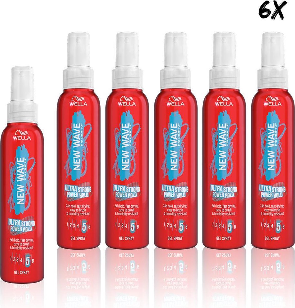 Wella New Wave Power Hold Gel Spray ultra strong - 6 x 150 ml