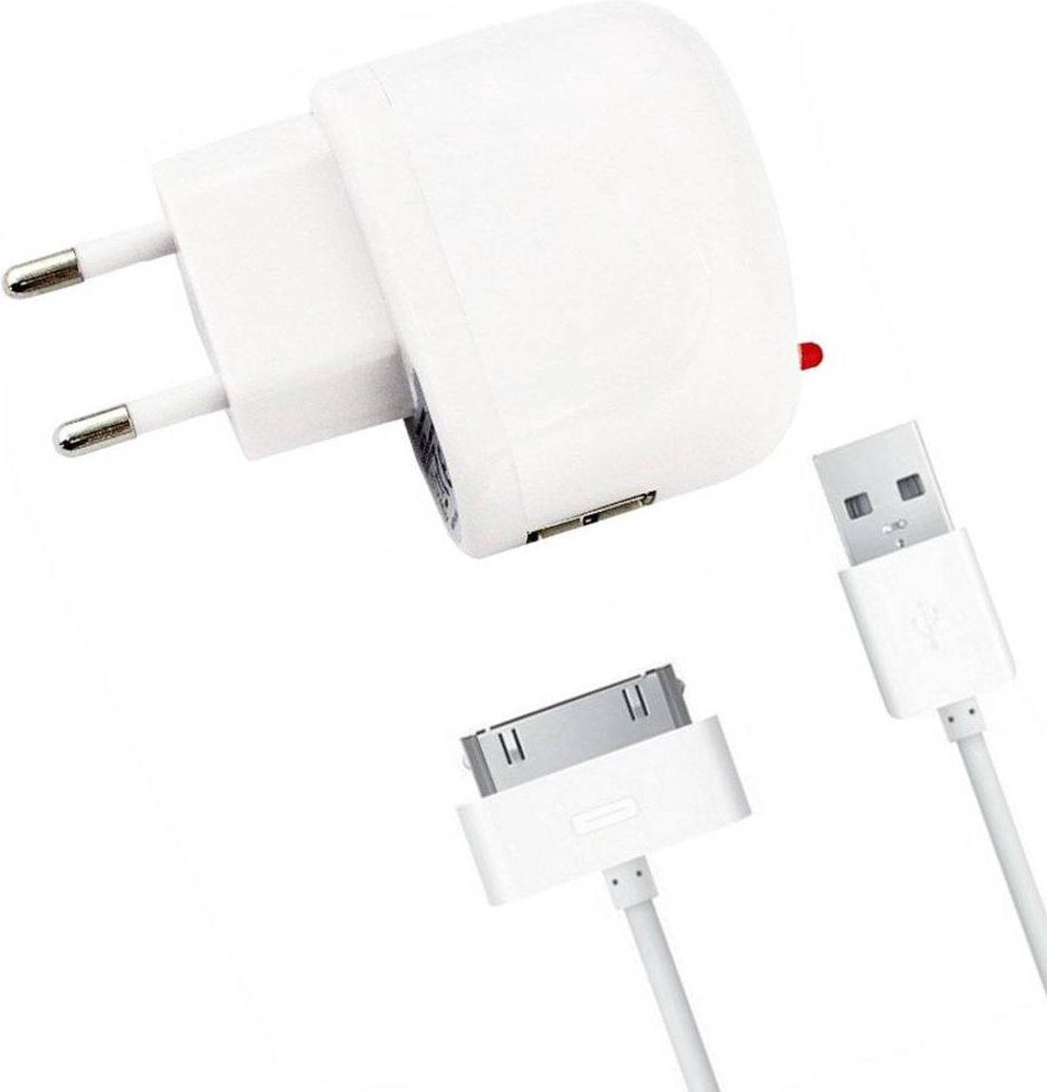 Reislader 1000 mAh voor Apple iPad / iPhone 2G / 3G / 3GS / 4 / 4S / iPod Wit