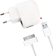 Reislader 1000 mAh voor Apple iPad / iPhone 2G / 3G / 3GS / 4 / 4S / iPod Wit