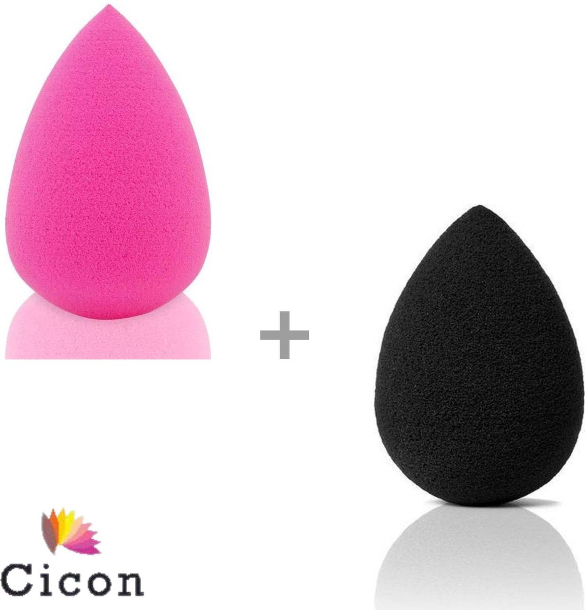 Duopack - Beauty blenders - Beauty spons - Make Up spons - Make Up blenders - Roze en zwart