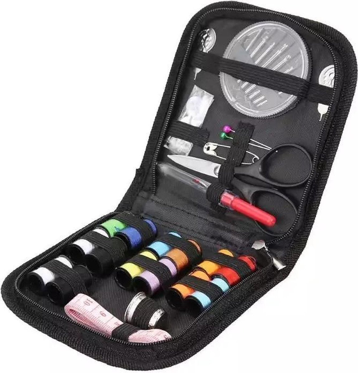 LOUZIR luxe Naaiset + Praktische Tas | Perfect voor reizen | Naaikit | Naaiset | Incl. 14 spoelen
