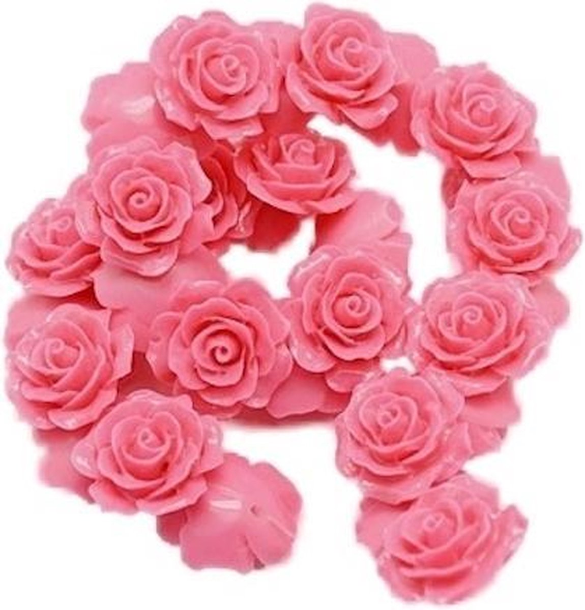 REZA | resin flower kraal | 18mm | CERISE 25 stuks D13