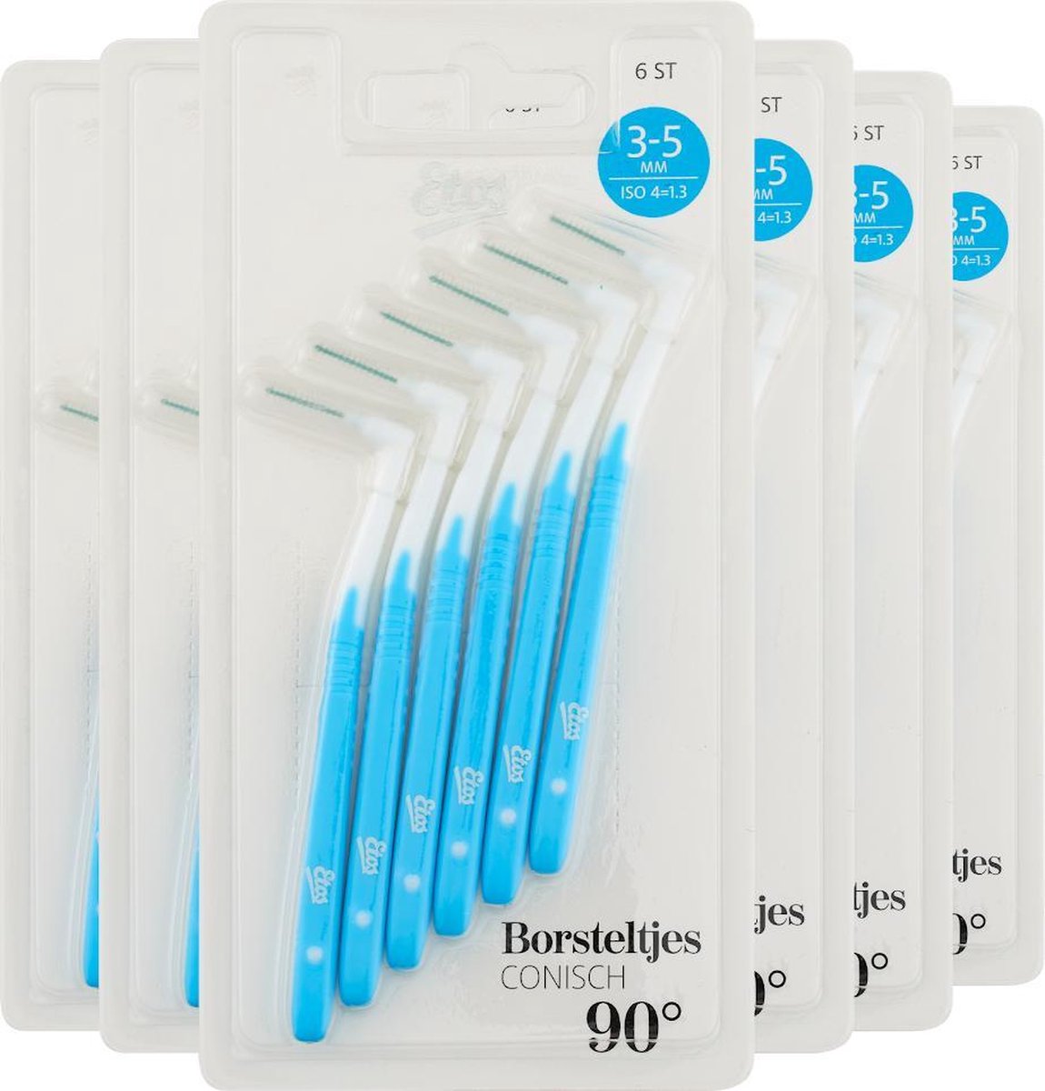Etos Borsteltjes 90 graden Conisch - 3-5 MM - 6 x 6 stuks