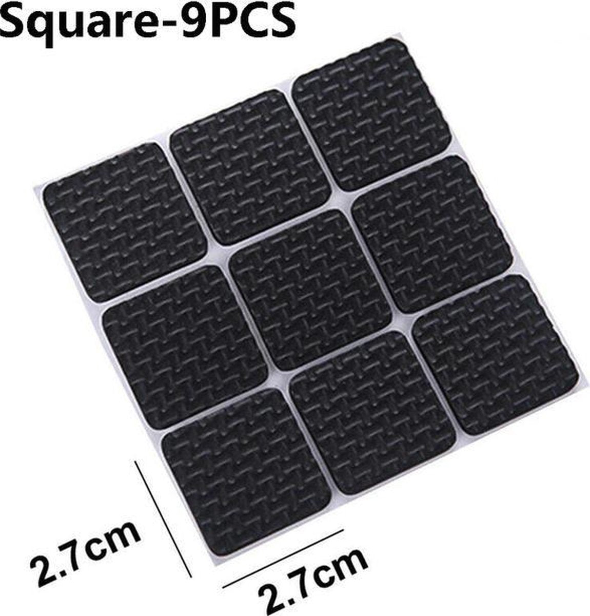 Gadgetpoint | Meubelvilt | Meubelonderzetters | Anti slip | Zelfklevend | Vierkant 9 stuks 2.7cm