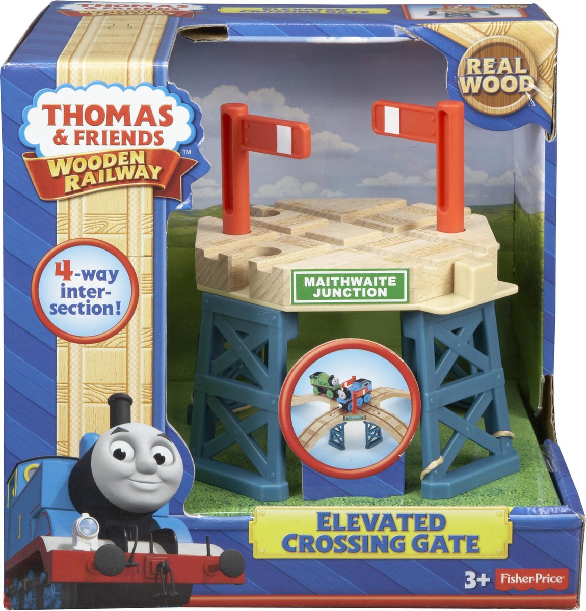 Fisher-Price - Thomas de Trein Houten Spoorbaan Verhoogde Spoorwegkruising