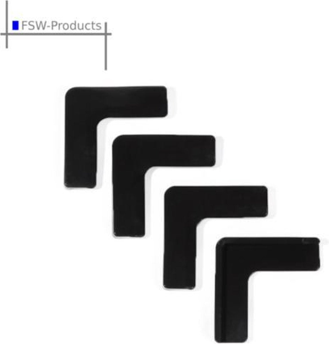 FSW-Products - 4 Stuks - Siliconen Tafel Hoekbeschermers Set - Zwart - Tafelhoek Beschermers - Beschermhoeken - Veiligheid Baby Peuter en Kind - Zelfklevende tafelhoek beschermers - Tafelhoekjes bescherming - Kinderbeveiliging