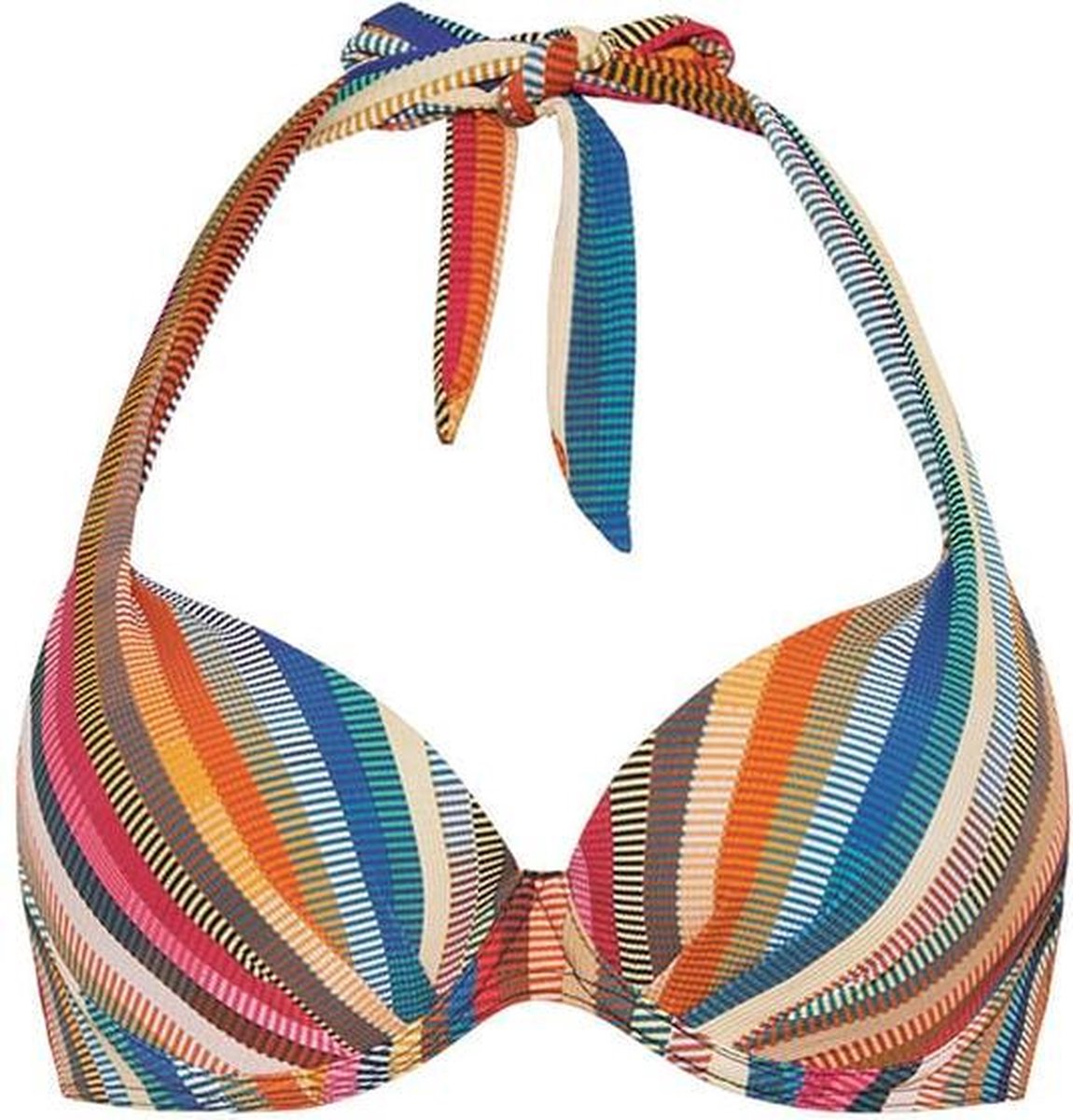Halter bikinitop met voorgevormde cups en beugel. Bikinitopje 85D