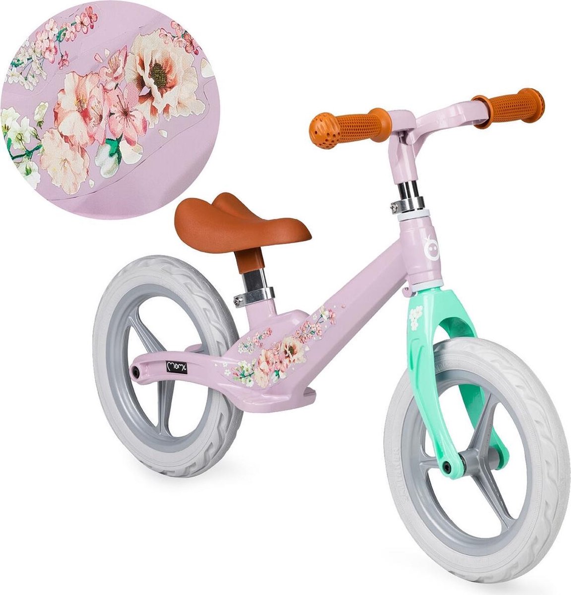 MoMi Ulti Magnesium Loopfiets - Balance Bike - Pink Flower