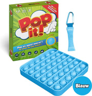 Ecomtrends vierkante Pop it - Blauw - Fidget toy gezien op TikTok – Met Mesh and Marble en handleiding in het pakket