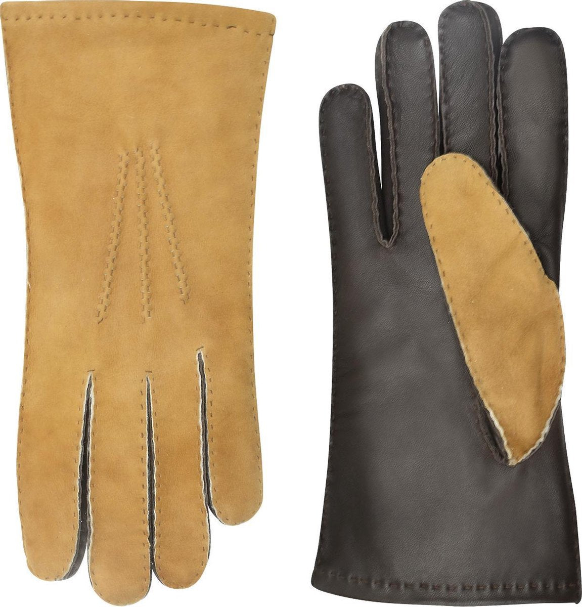 Lammy autohandschoenen heren met gevoerde bovenhand model Sandefjord Color: Camel