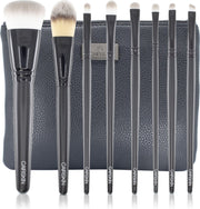 CAIRSKIN Premium Fuse Medium to Full Coverage Set - 8 Brushes Face & Eyes - Soft Professional Makeup Brushes - Vegan Makeup Applicators - Buffer Foundation and Liquid / Powder Eyeshadows - Including Beauty Bag