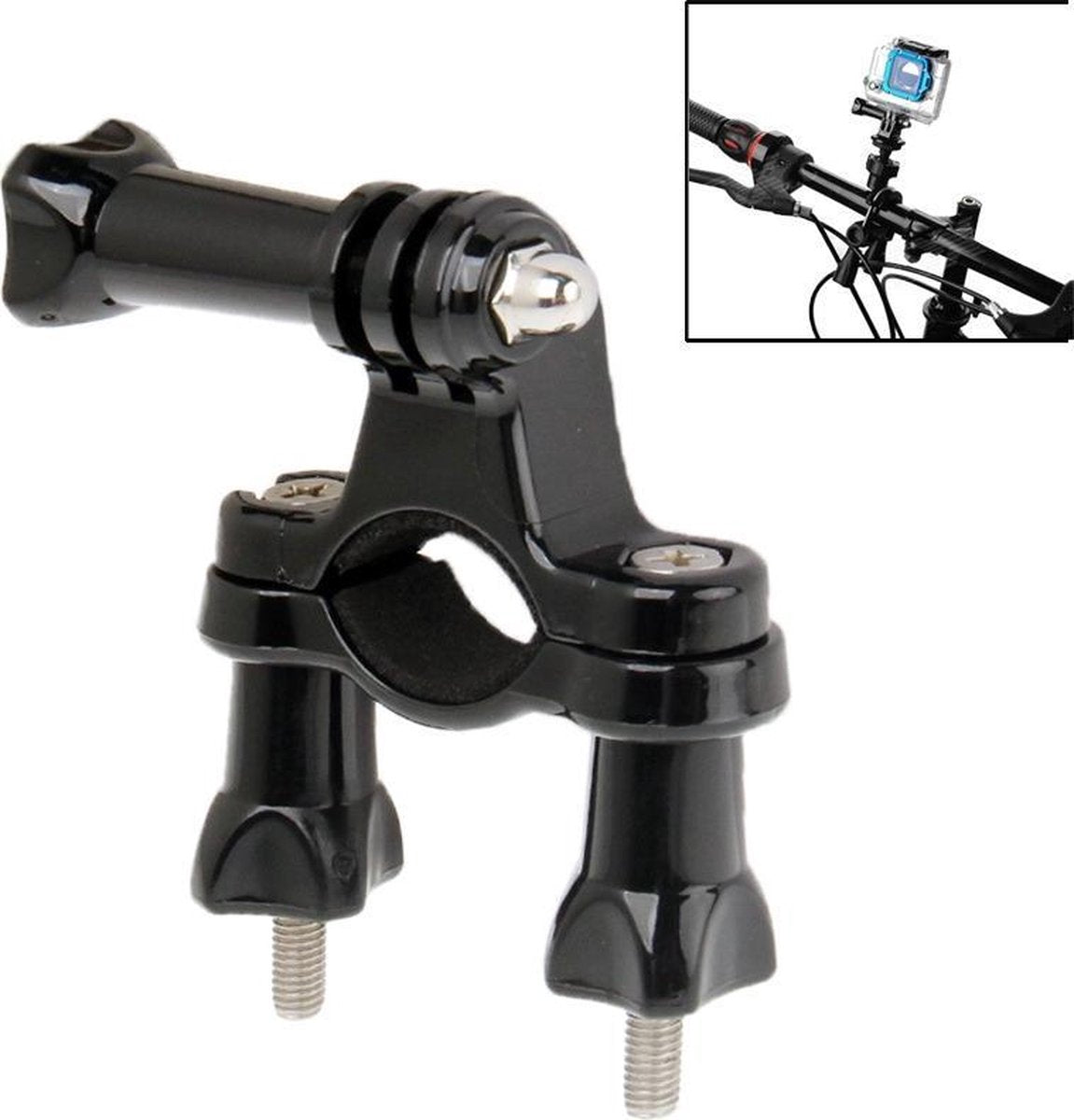 Stuur Bevestiging Mount Fiets Universeel voor Gopro en Andere Actiecamera's | Zwart / Black