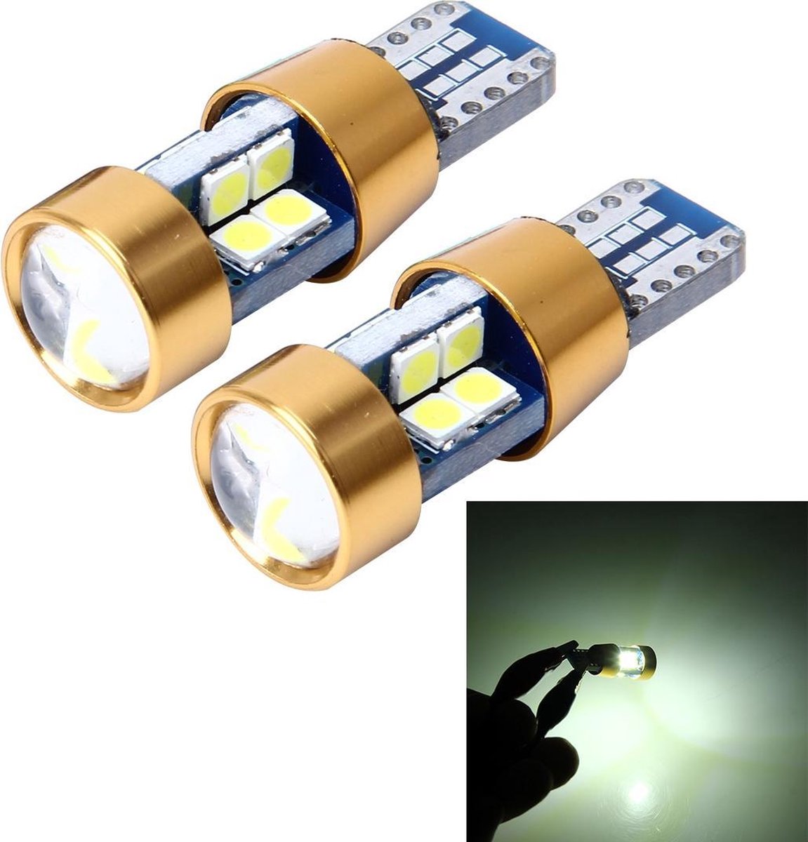 2 STUKS T10 3W foutloos autoverkeerlicht met 19 SMD-3030 LED-lamp