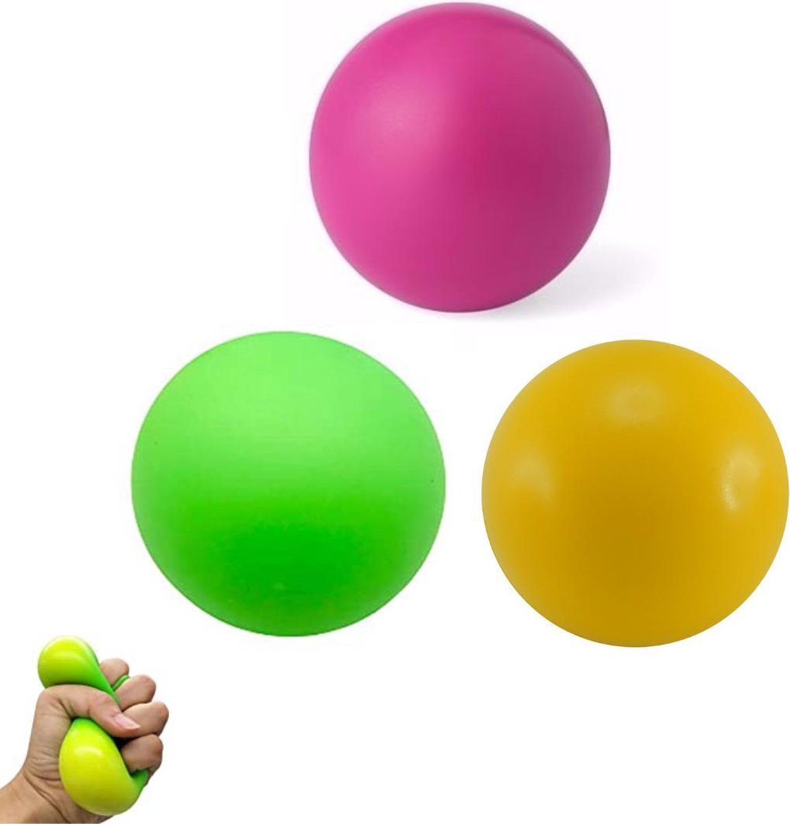 Stressbal - Fidget toys - Stressballen kinderen - Stressbal voor hand met kleurverandering - 3 stuks