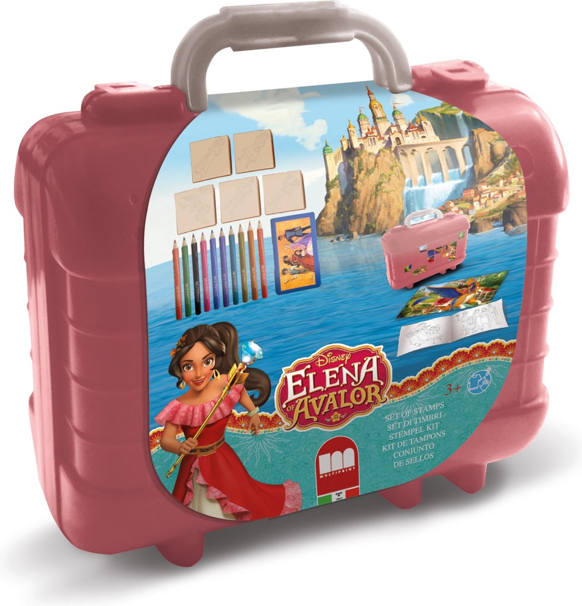 Multiprint Disney Elena Avalor - koffer - 5 stempels + 10 potloden