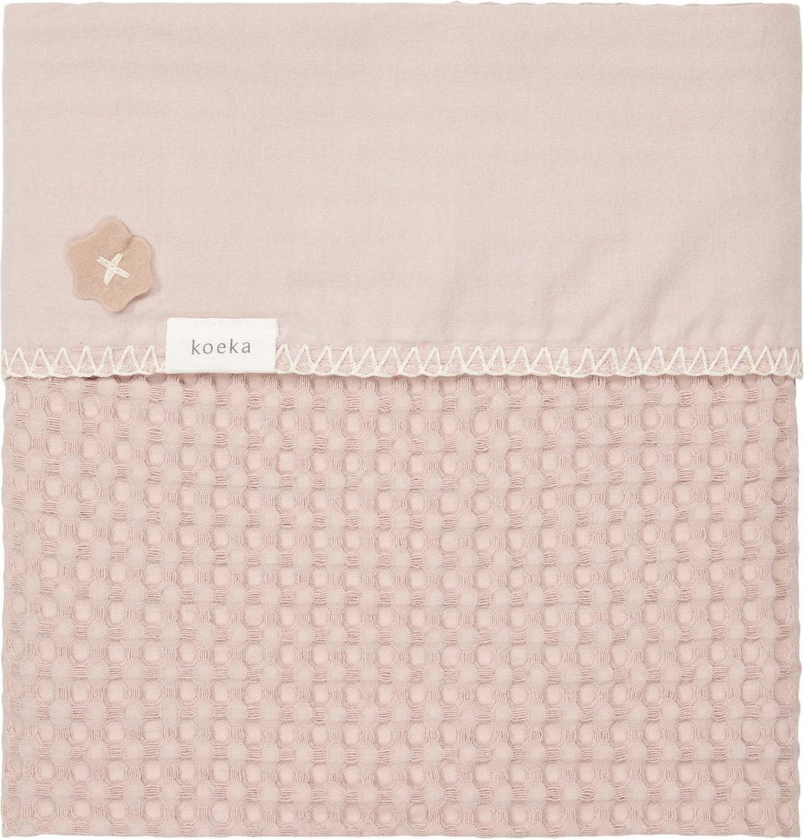 Koeka Wiegdeken wafel/flanel Antwerp - grey pink/grey pink 75x100cm