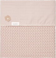 Koeka Wiegdeken wafel/flanel Antwerp - grey pink/grey pink 75x100cm