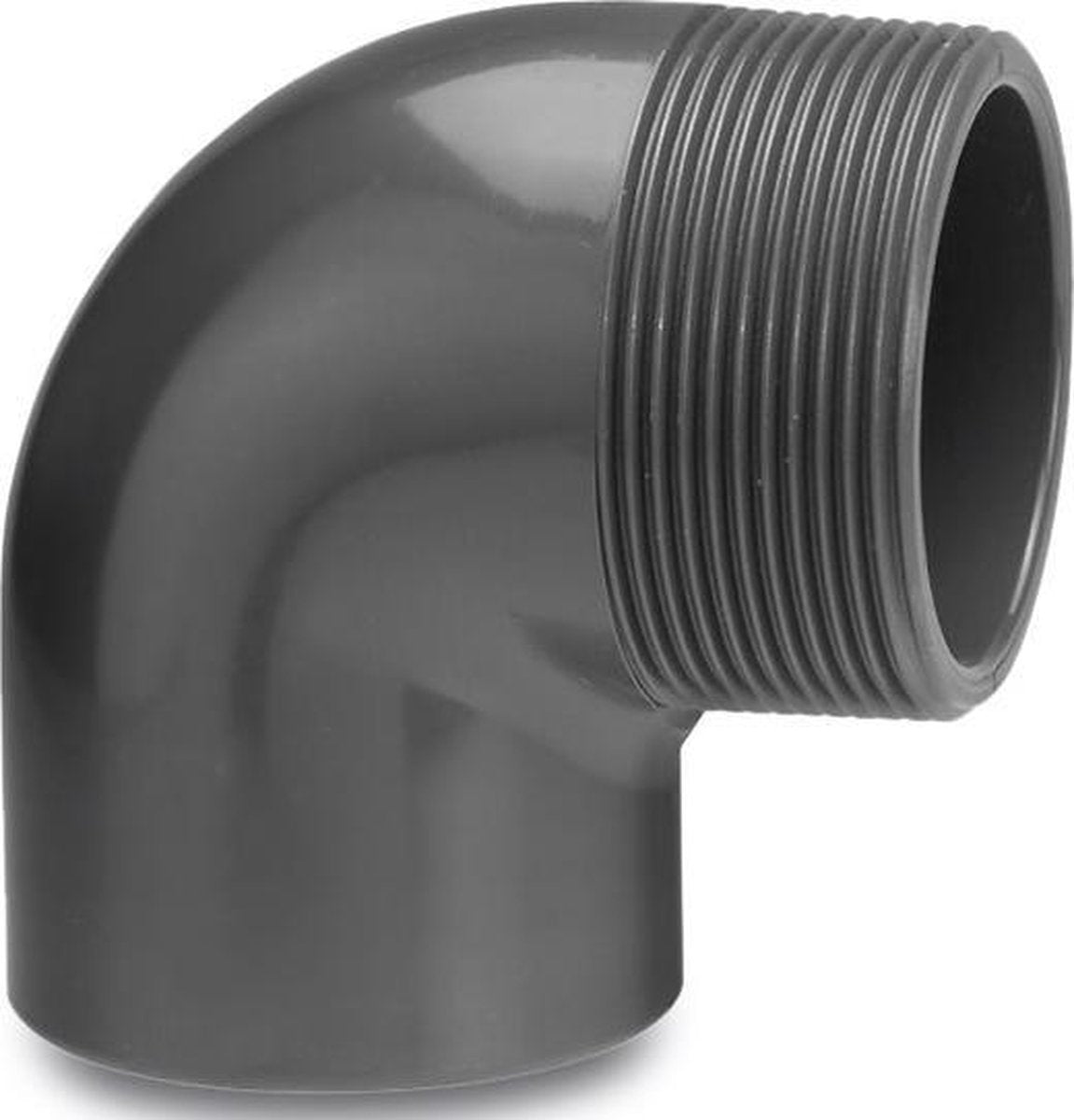 PVC Knie 90 graden - lijm/buitendraad - 10 bar (PN10) | 40 x 1