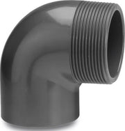 PVC Knie 90 graden - lijm/buitendraad - 10 bar (PN10) | 40 x 1