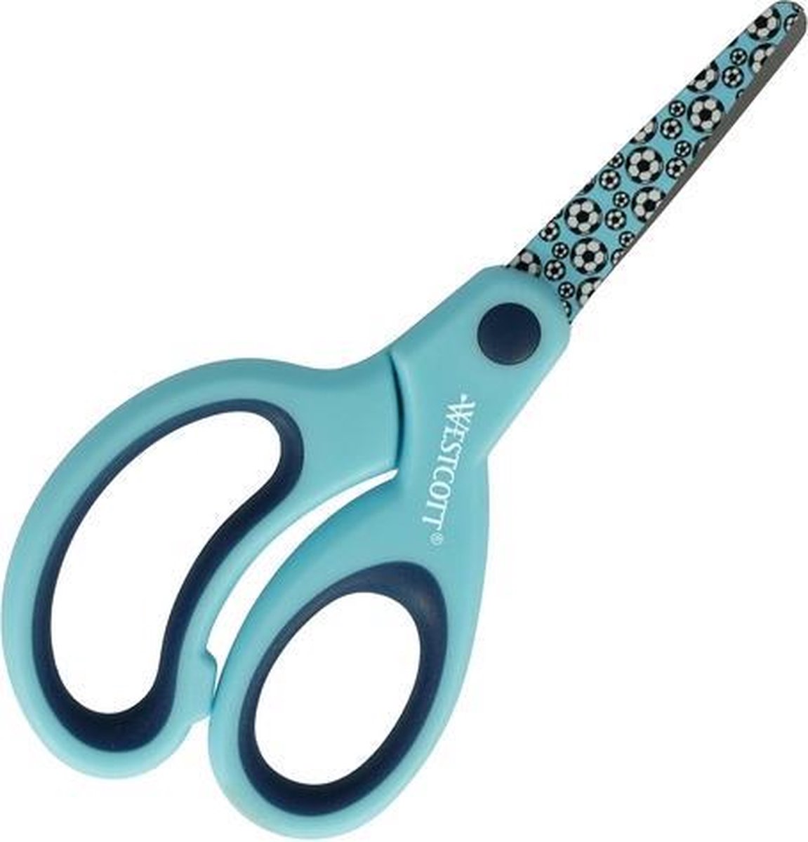 Schaar Westcott Kids 13cm - softgrip ronde punt blauw met