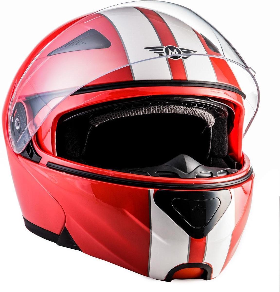 MOTO F20 Racing red systeemhelm Flip-Up scooterhelm