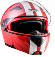 MOTO F20 Racing red systeemhelm Flip-Up scooterhelm