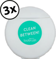 Biobrush flosdraad - vegan en recycled plastic - met 3 stuks