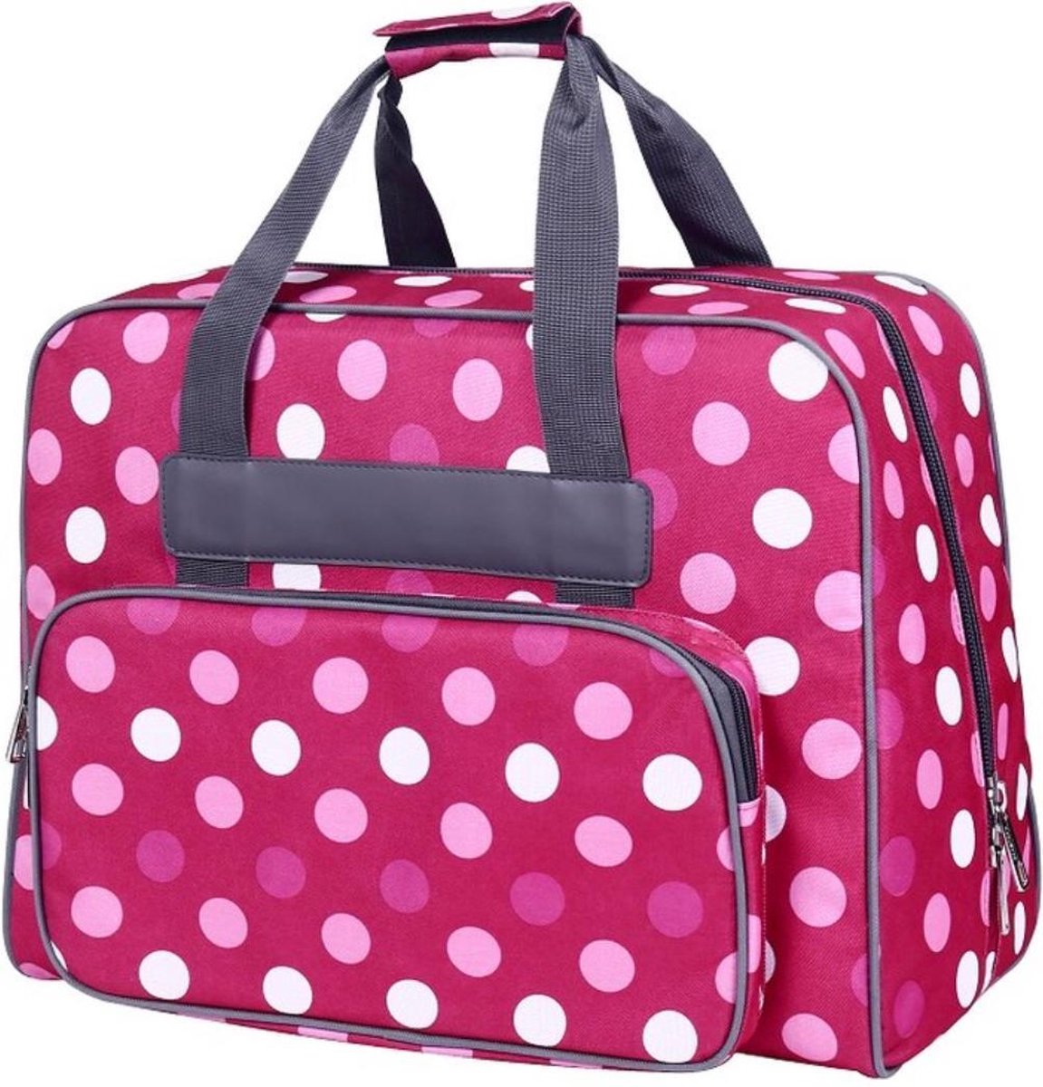 Naaimachine tas roze met polkadots