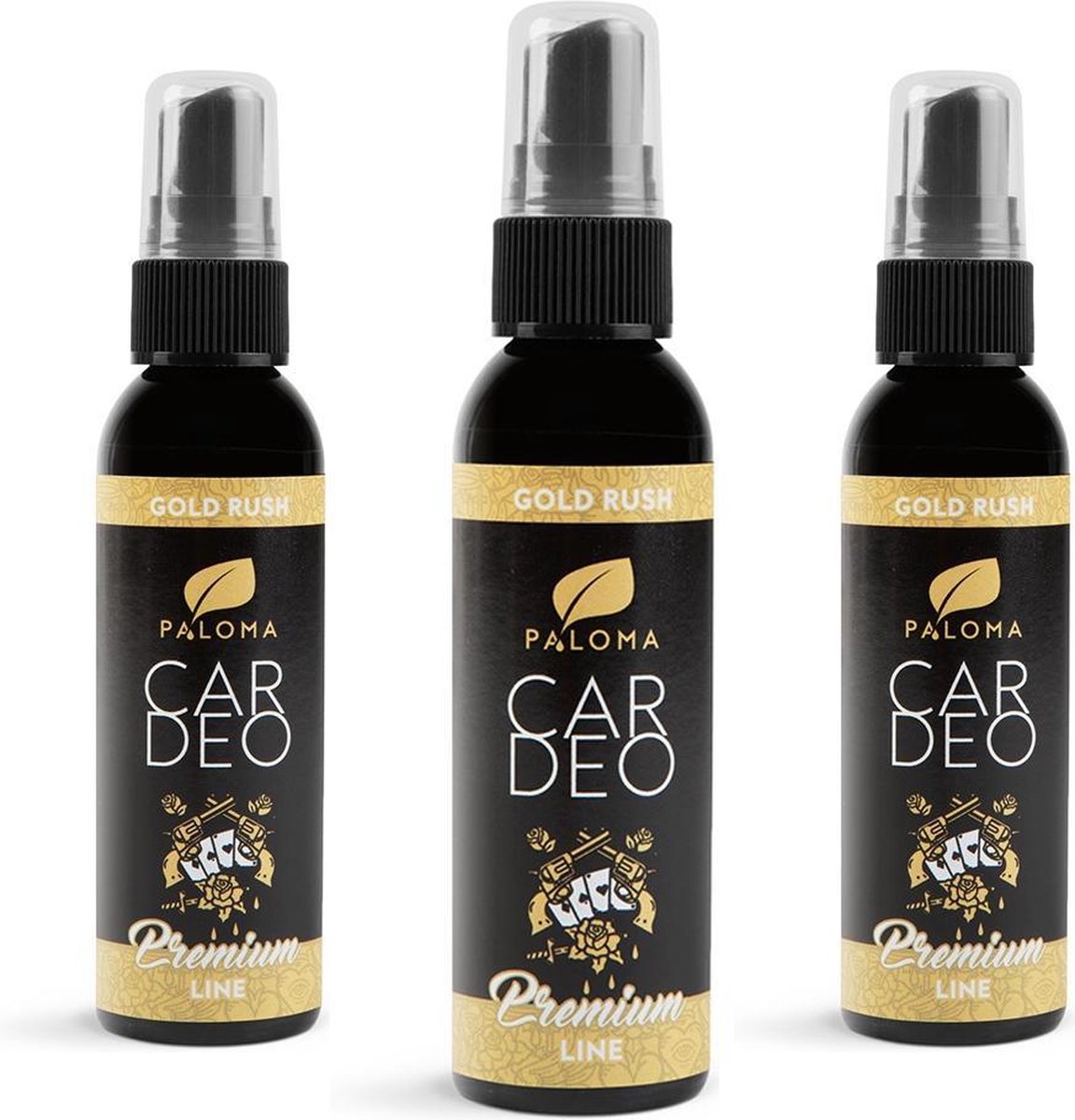 Car Deo Auto Deodorant Premium Line Luchtverfrisser Gold Rush Multi Pack - 3 x 65 ml