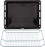 ICQN Bakplaat & Rooster set voor oven - 465 x 375 x 30 mm - Verchroomd ovenrooster en geëmailleerde bakplaat - Geschikt voor Bosch Siemens Neff Constructa Profilo ovens
