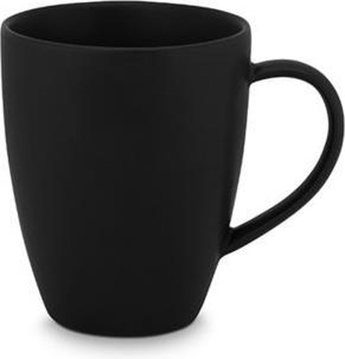Mok XL met oor | Porselein | Mat zwart | 400 ml