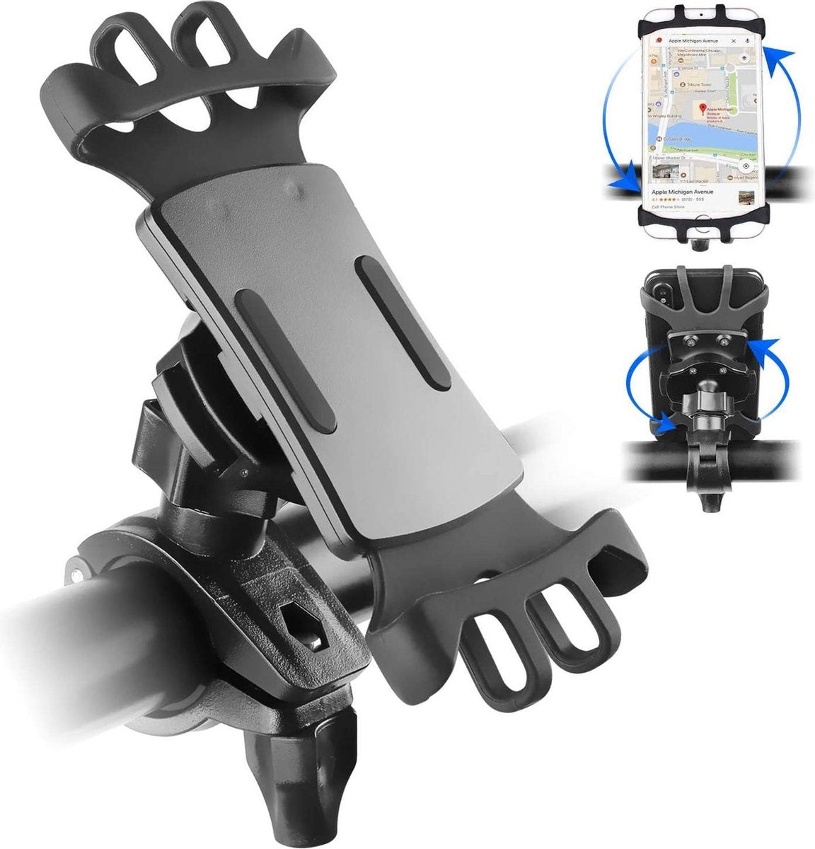Telefoonhouder Fiets Anti-diefstal 360 Graden Draaibaar Universele Stuurhouder Fiets Motorfiets MTB voor Smartphone
