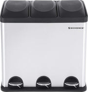 Songmics Driedubbele Prullenbak Afvalscheiding - RVS - Pedaalemmer - 3x 18 l
