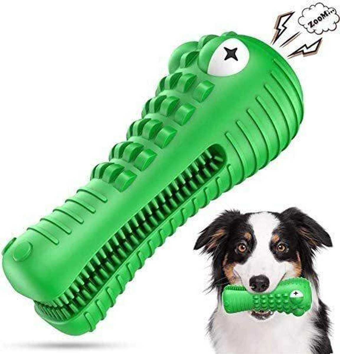 Honden speelgoed -Krokodil -Geschikt voor kleine en middelgrote honden- Tanden schoonmaken- Kauwen- Met baconsmaak