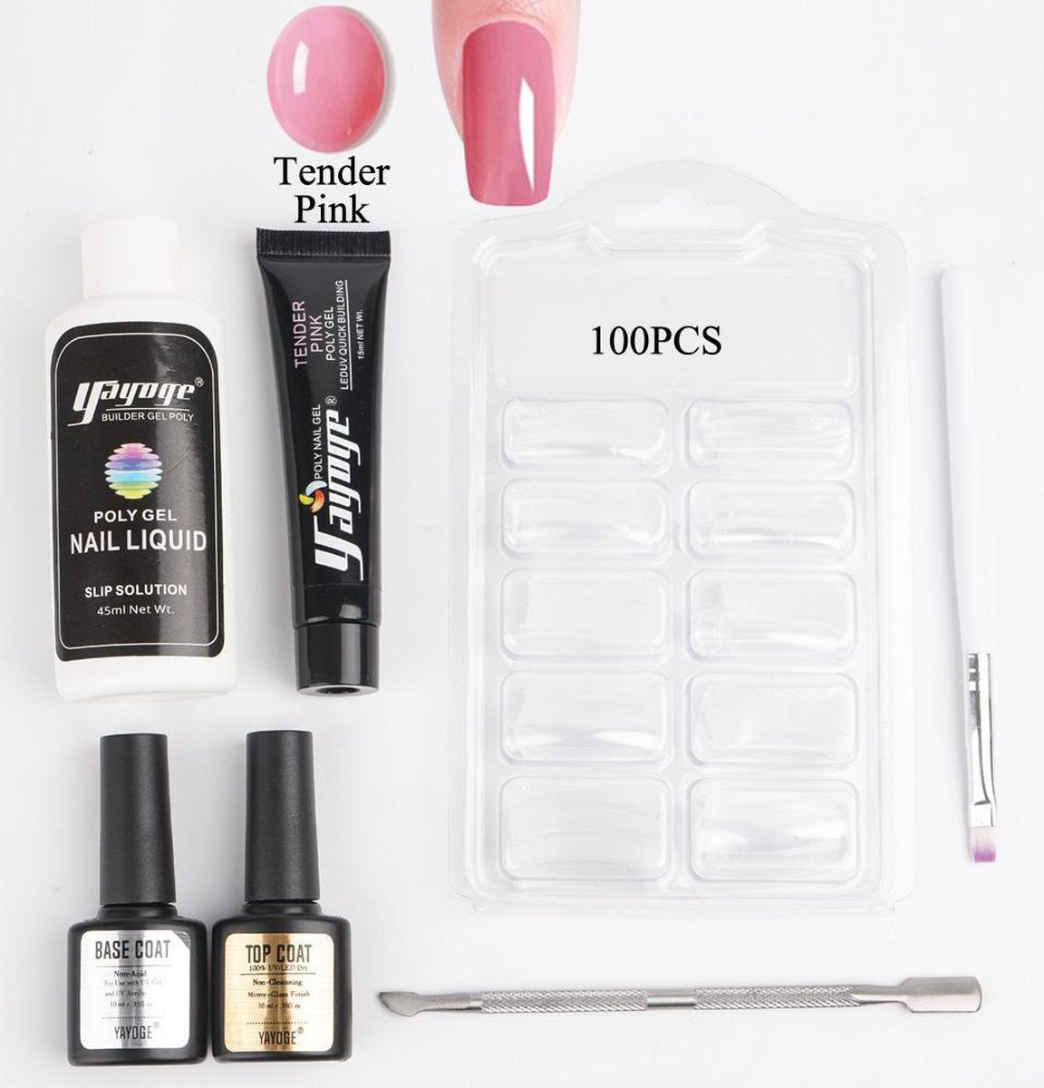 Yayoge Polygel – Kleur Tender Pink- -Gelnagels Starterspakket - Polygel Starterspakket - Gellak starterspakket - Gel Nagellak - Kunstnagels